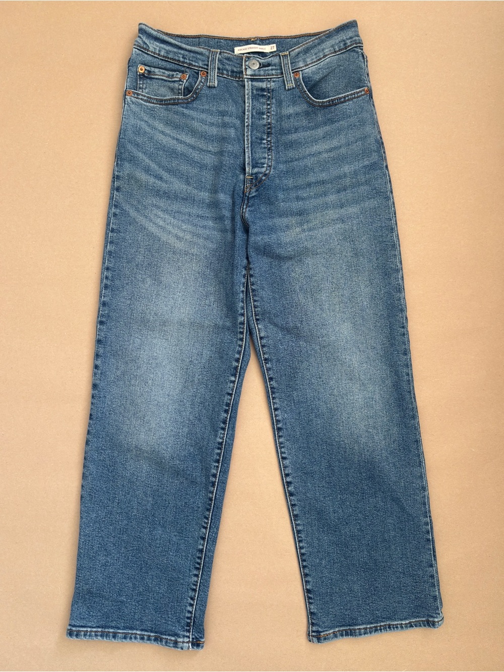Levi’s Women’s Ribcage Straight Ankle Jeans Size 27 Medium Wash High Rise Denim